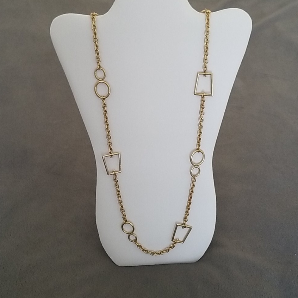 Gold Geometric 1990s Chain Necklace